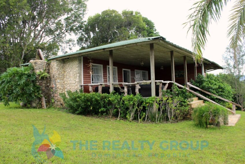 Exterior view of the charming villa nestled in the mountains of Puerto Plata