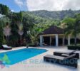 garden with pool and gazebo