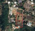 Aerial view of the plot in La Mulata II with a stunning ocean backdrop