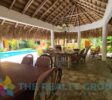 Relax by the beautiful kidney-shaped pool, just a minute