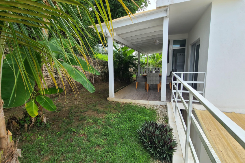 Private garden space in Sosúa condos for sale ideal for relaxing