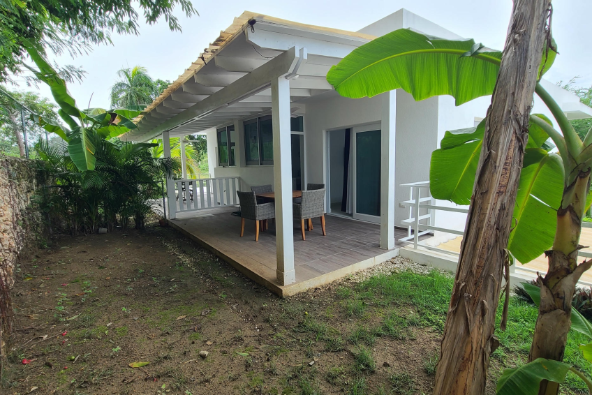 Private garden space in Sosúa condos for sale ideal for relaxing outdoors