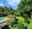 Lush tropical garden with fruit trees surrounding a beautiful villa with apartment and studio in Sosúa